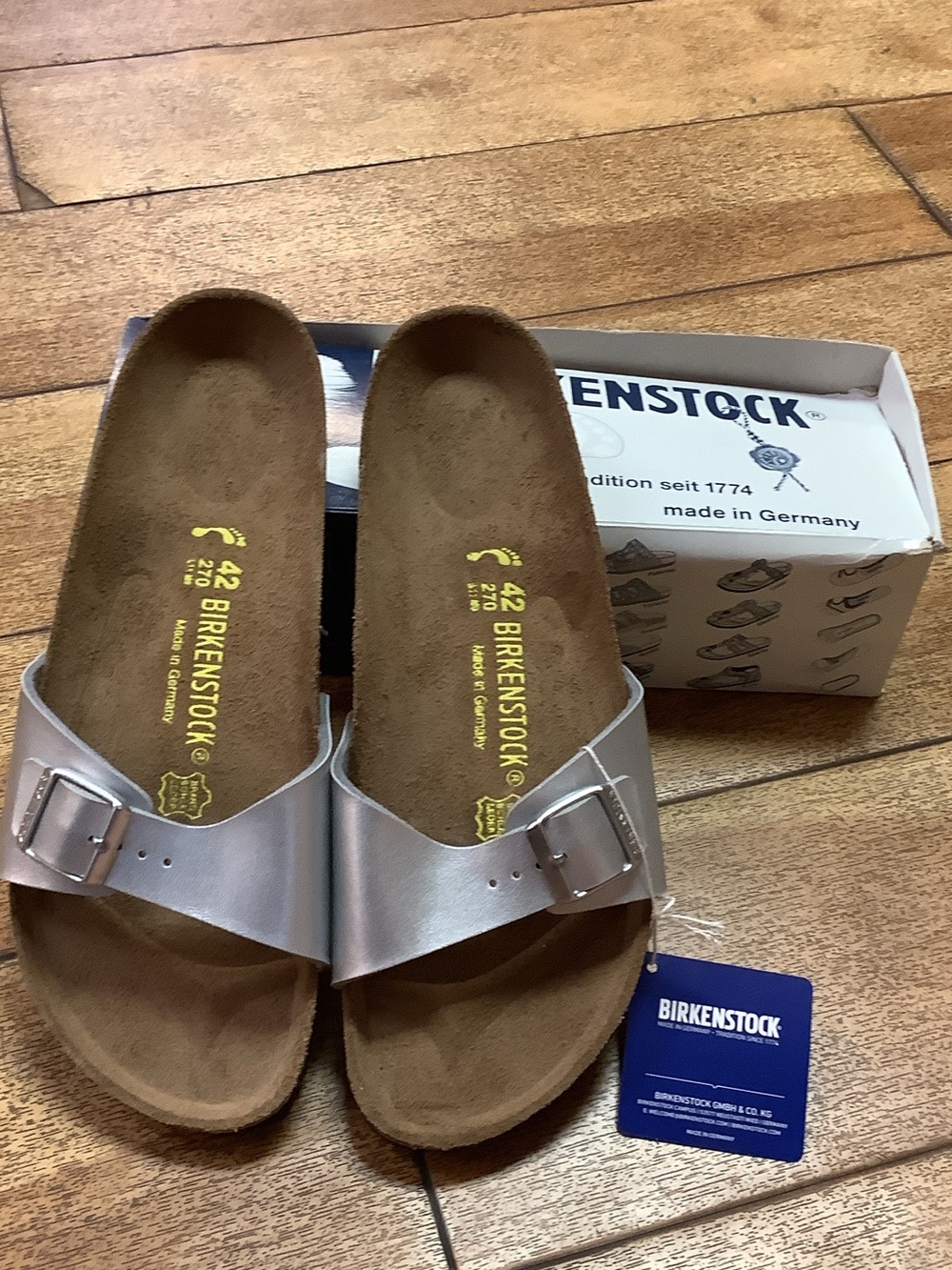 Vintage Birkenstock Silver Madrid never worn